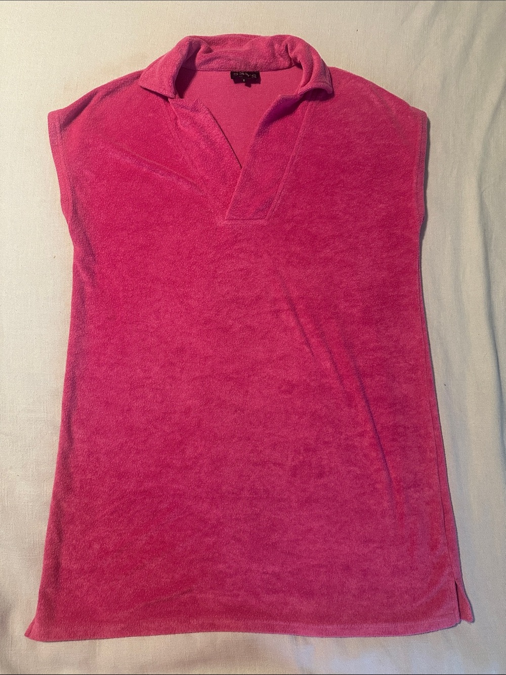 Bright Pink Terry Tunic Coverup